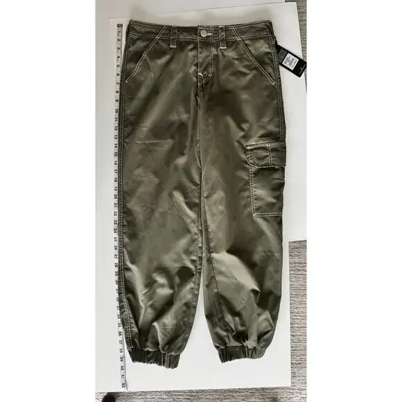 NWT True Religion Bobbi Baggy Cargo Pants Kalamata Olive Green size 28 - Picture 7 of 16